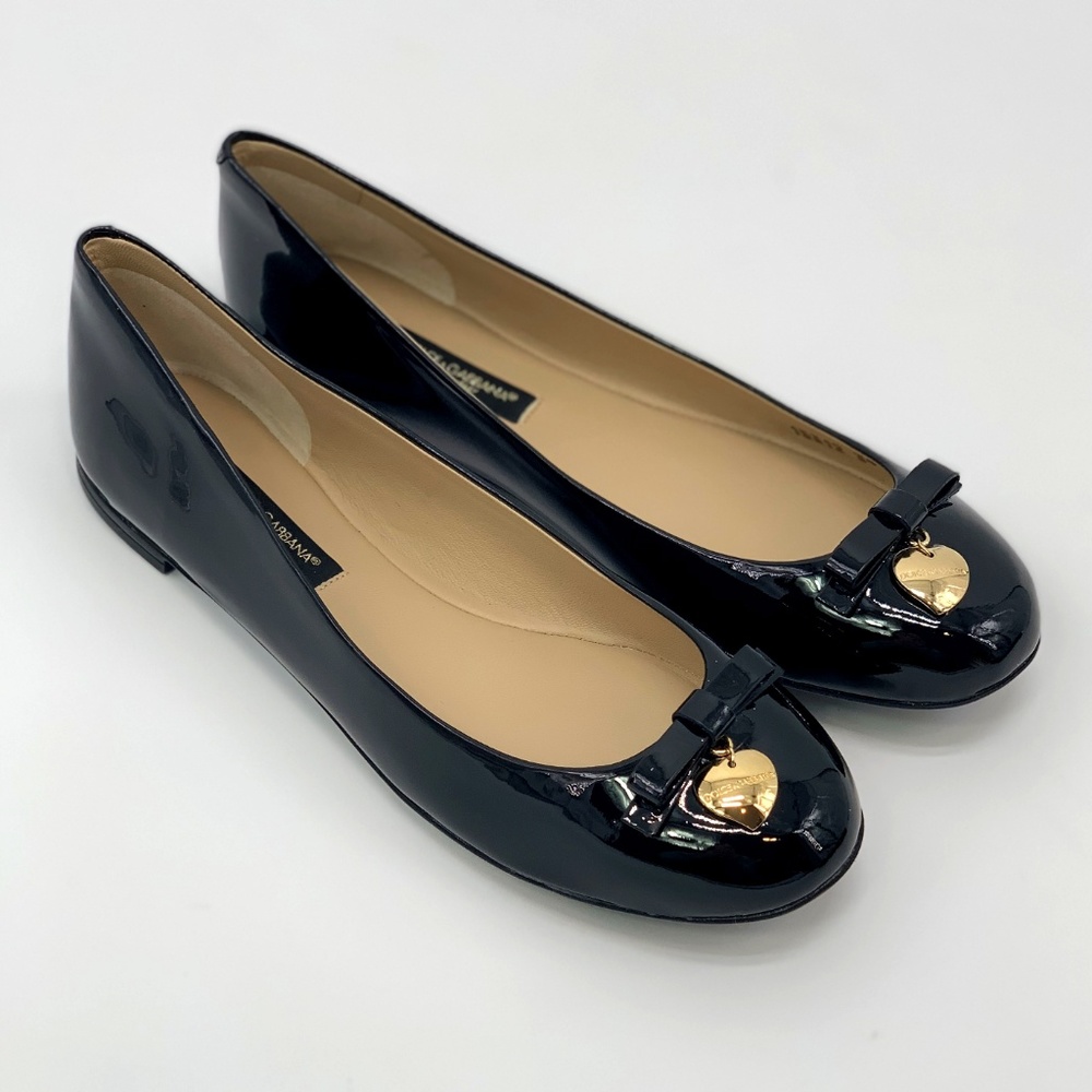 ⚡️SOLD! NIB DOLCE & GABBANA Leather Heart Flats - Picture 2 of 7